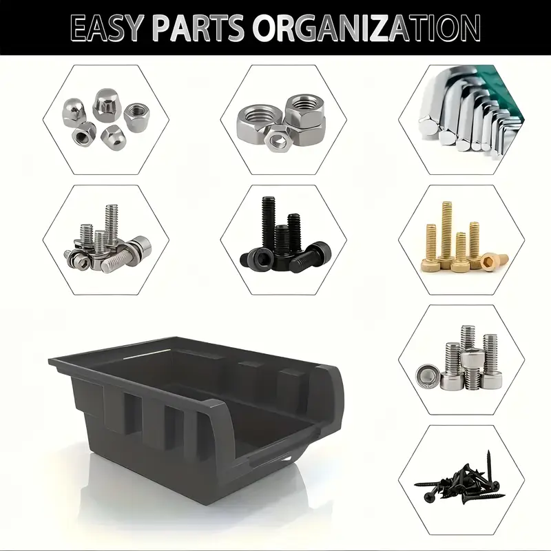 30pcs Wall-Mounted Storage Rack System - Perfect for Screws, Nuts, Bolts, Nails, Beads & Small Hardware - Easy Install, Heavy Duty Garage Organizer Is Perfect As A Gift,, Stackable Tool Box