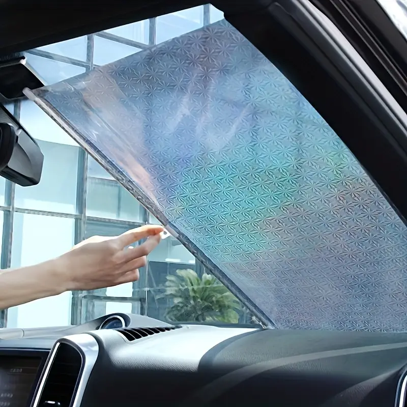 1pc Keep Your Car Cool & Protected - Retractable Windshield Sunshade With Suction Cup!