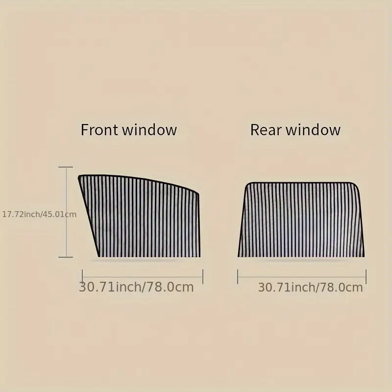 4pcs Ultimate Sun Protection Car Window Shades - Breathable Mesh, UV Protection for Front & Rear Windows, Fits Most Cars