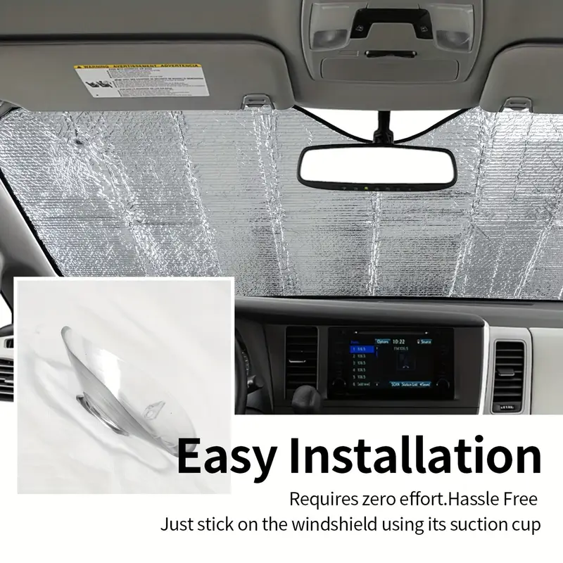 1pc Car Windshield Sunshade, Front Auto Car Windshield Sun Shade Blocks UV Rays Sun Visor Protector-Keep Your Vehicle Cool 29.9 x 55inch