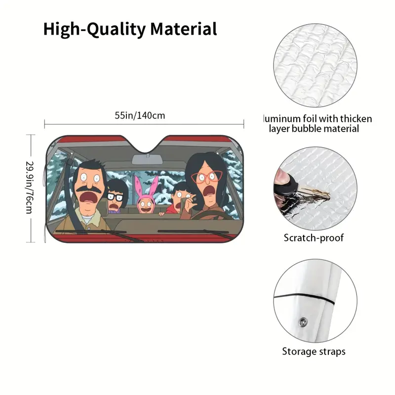 1pc Car Windshield Sunshade, Front Auto Car Windshield Sun Shade Blocks UV Rays Sun Visor Protector-Keep Your Vehicle Cool 29.9 x 55inch