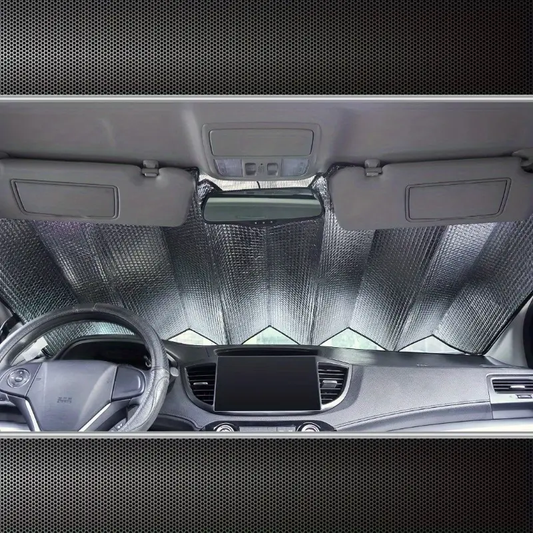 Fits all vehicle windshields Black Folding Visor 1pc, 63" x 28.5"