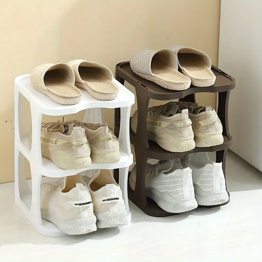 1pc Multi-Layer Dustproof Plastic Shoe Rack, Space-Saving Storage Organizer for Entryway, Doorway, Rental Room - Fits Various Room Types