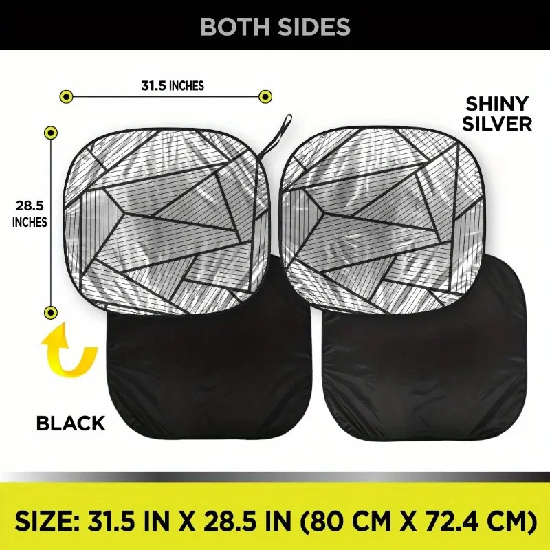 Two Counts Polygon Universal Windshield Twist Sunshade, 28.5" x 31.5"