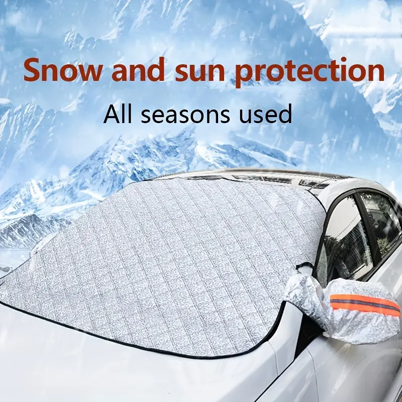 1pc Microfiber Car Sunshade, Waterproof And Dustproof Summer Heat Insulation Winter Snowproof Car Supplies, Anti-UV Protection Car Cover for Various Models